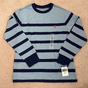 NWT Polo Ralph Lauren Boys Blue Striped Shirt Size Small/8